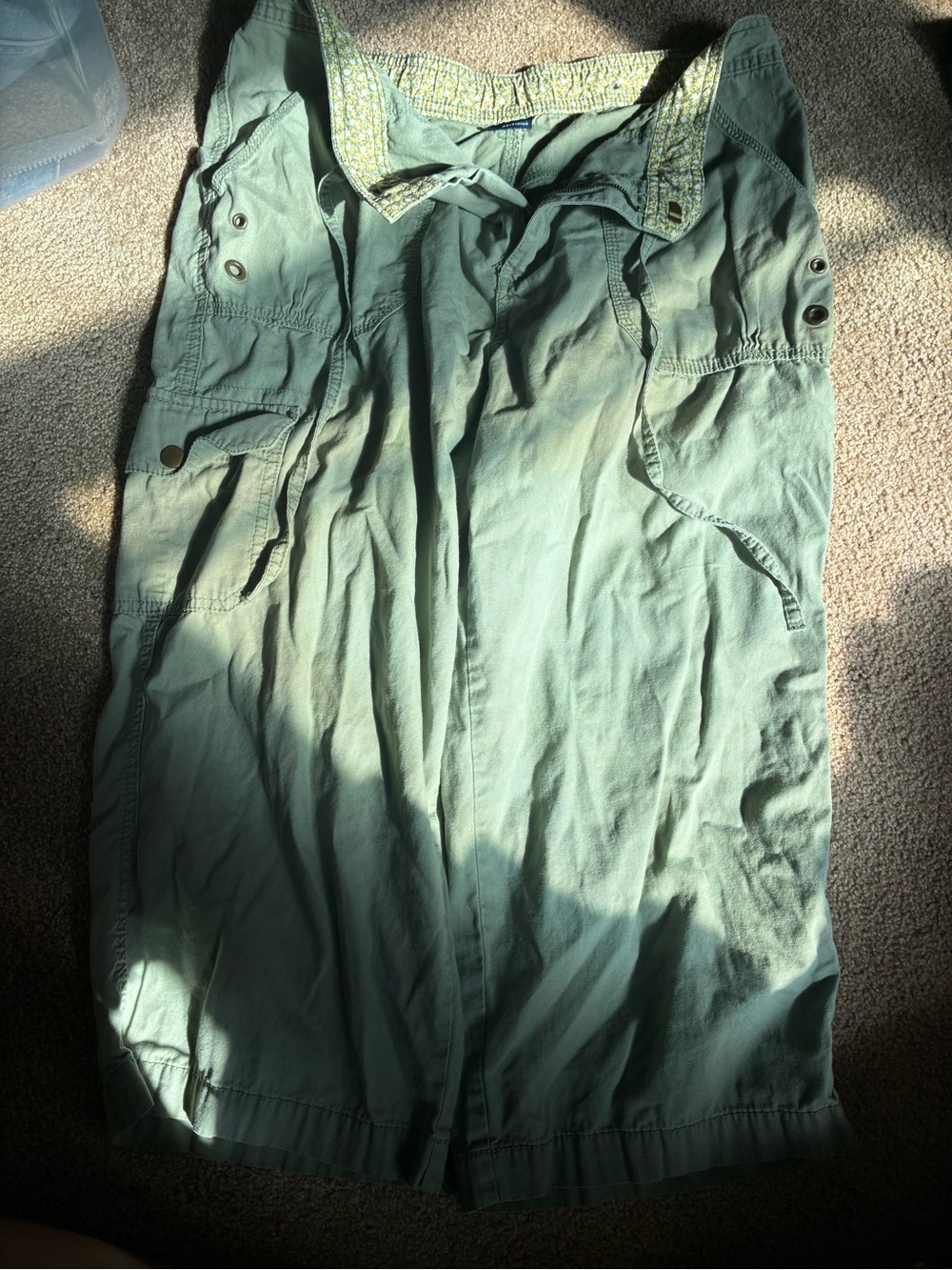Boho Light Green Utility capris